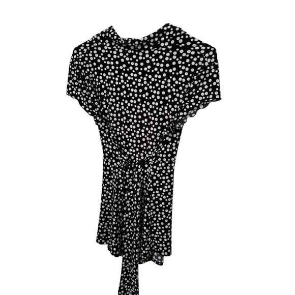 Nine West Separates Women’s Large Tie Back Top Black White Polka Dot Retro Chic - Picture 3 of 9